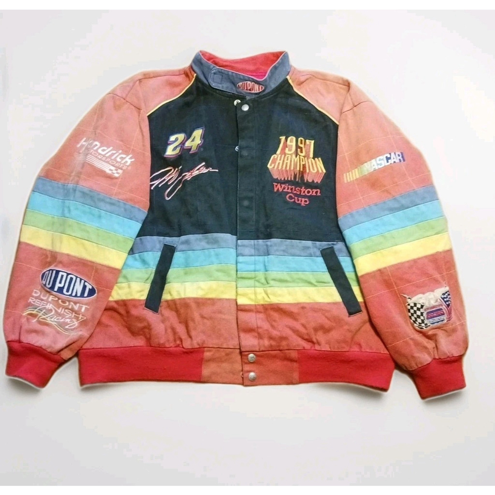 Jeff Gordon Dupont NASCAR Racing Jacket Large Vintage